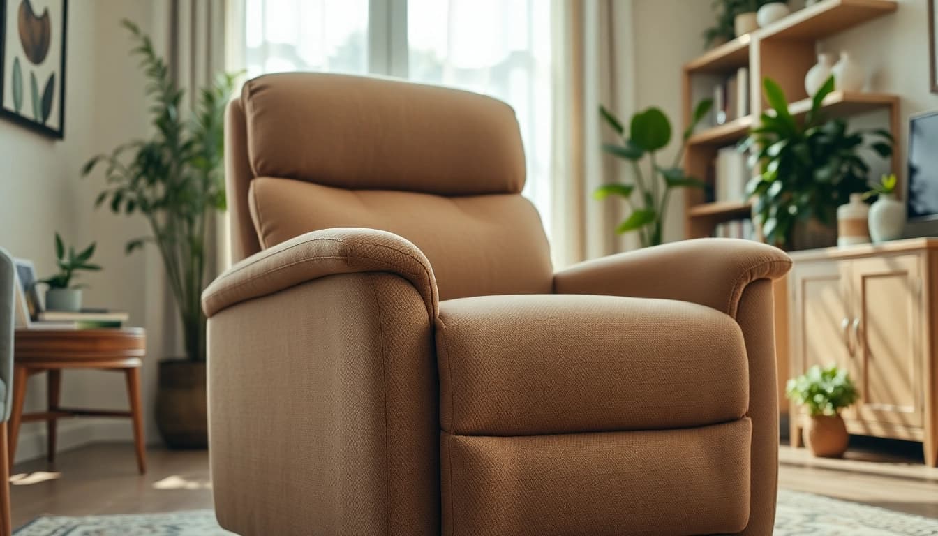 Experience relaxation with a lift recliner with heat and massage in a cozy living room.