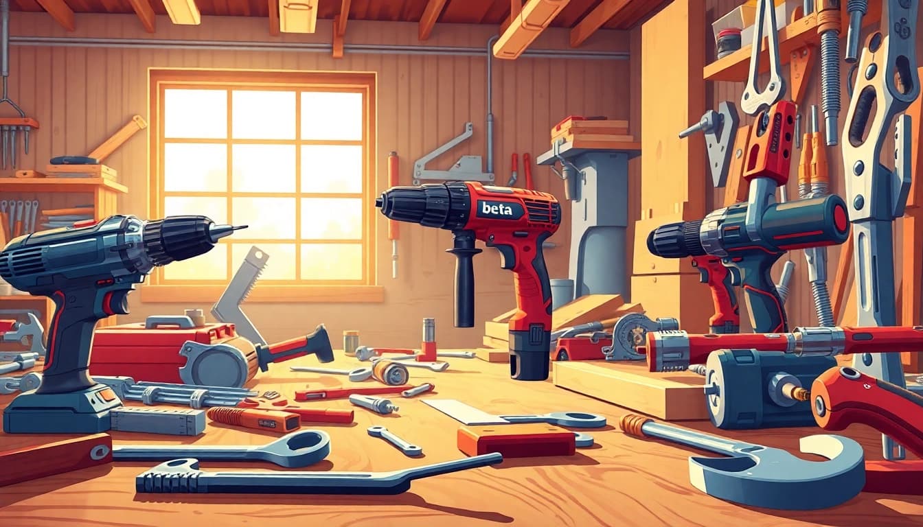 Explore the precision of Beta tools used in an organized workshop.