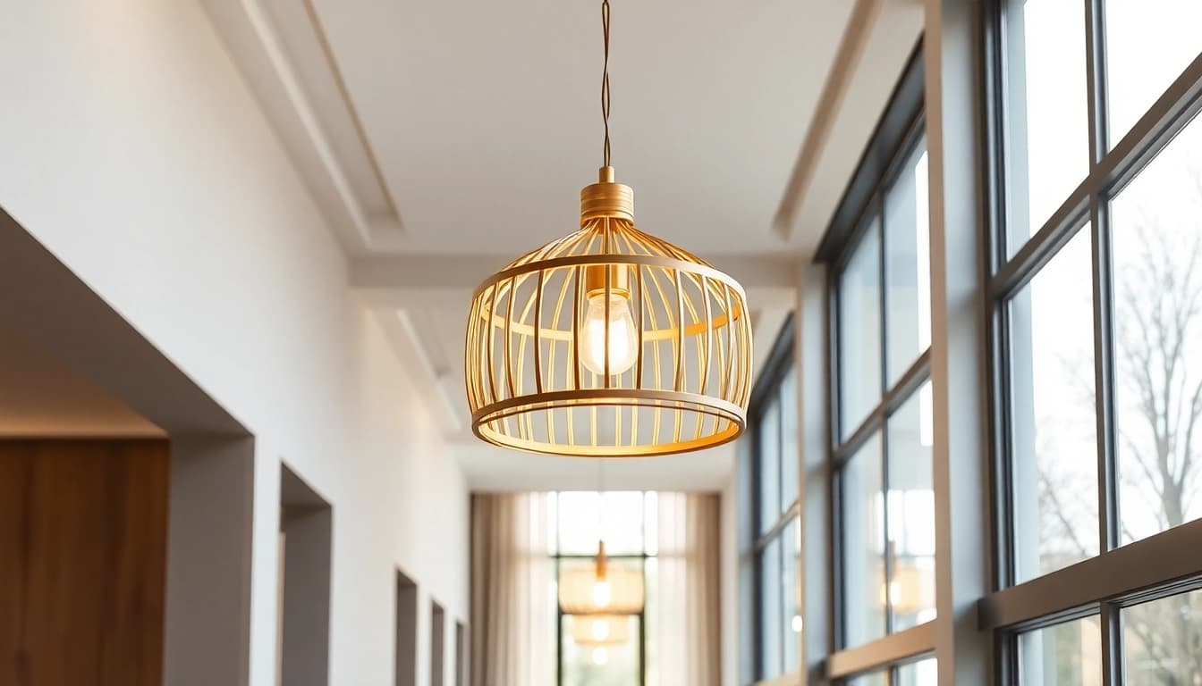 Elegant light fixtures for hallway illuminating a stylish corridor with modern design.
