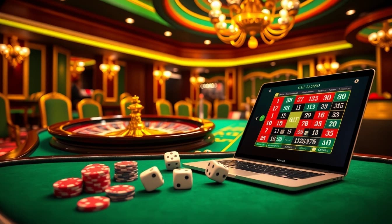 S8 Casino experience with roulette, poker chips, and a modern gambling interface for players.
