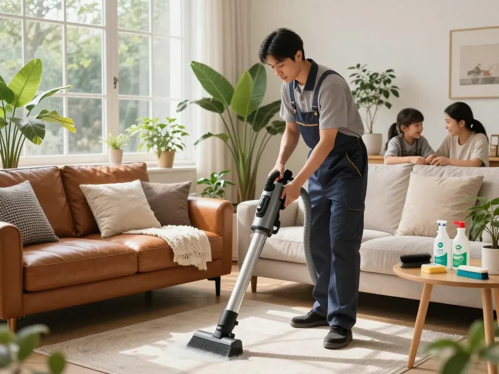 Upholstery cleaning service in action, showcasing expert care for urban living blogs.