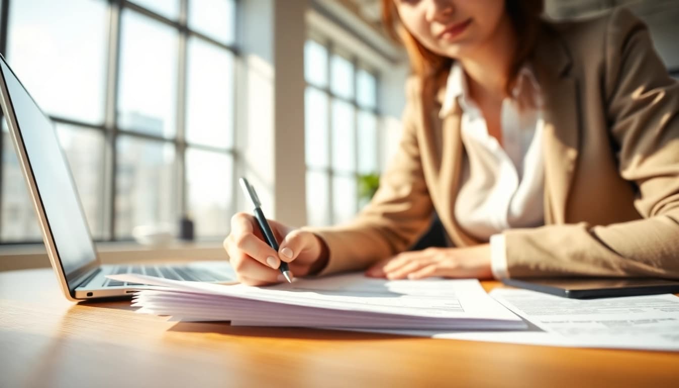 Fill out the eta uk application form with attention in a bright office environment.