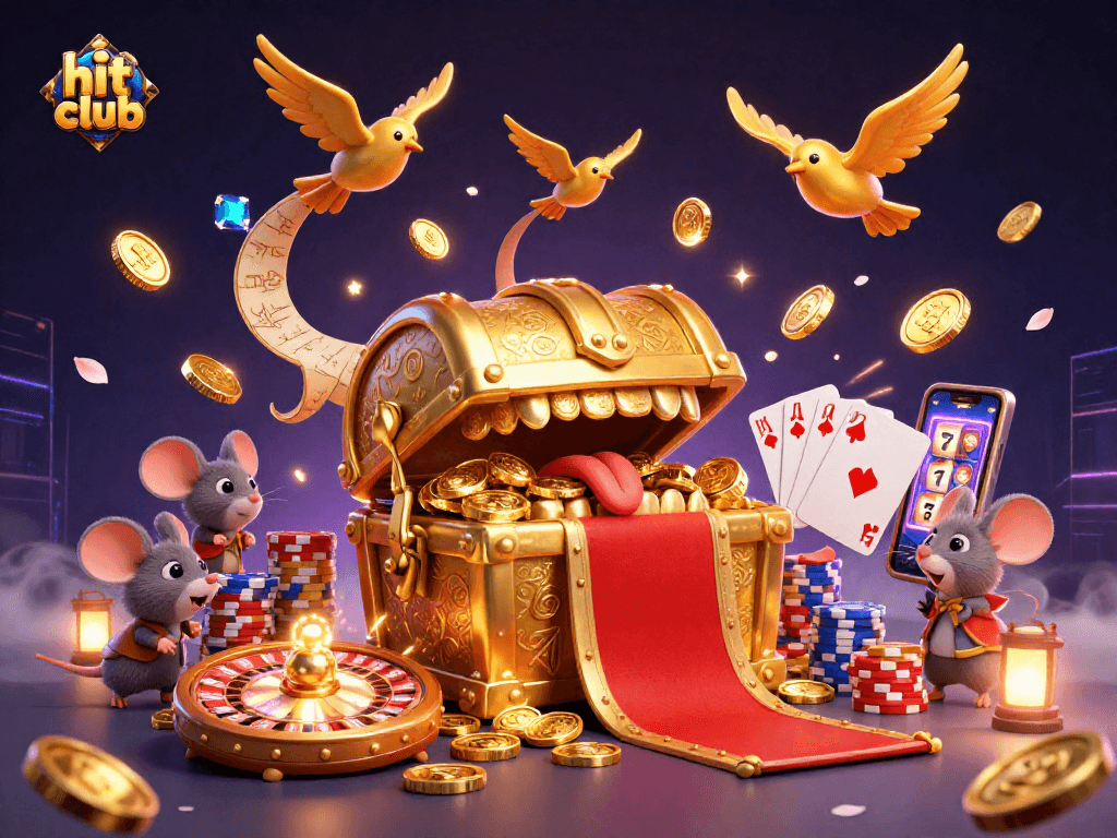 Engage with the hit club through a vibrant 3D digital casino scene featuring wealth and adventure.