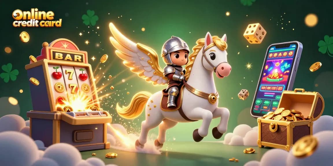 Experience thrilling online credit card casinos with a celestial knight and dazzling game elements in stunning 3D.