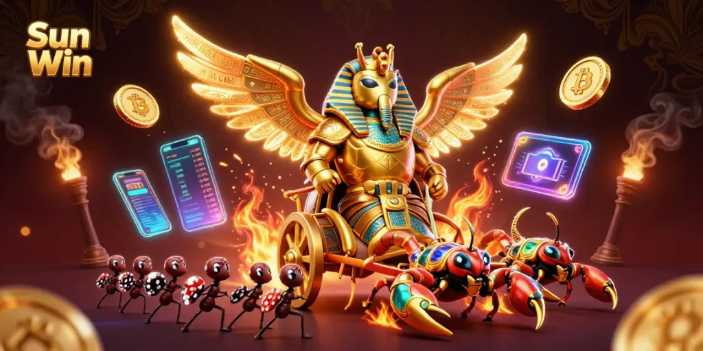 Engage in thrilling gameplay at Sun Win with a vibrant casino illustration showcasing dynamic elements.