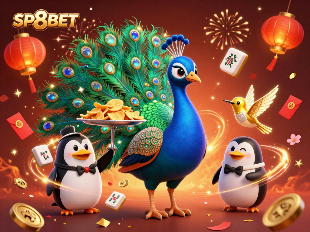 Experience the excitement of SP8BET with colorful casino-themed illustrations featuring vibrant characters and elements.