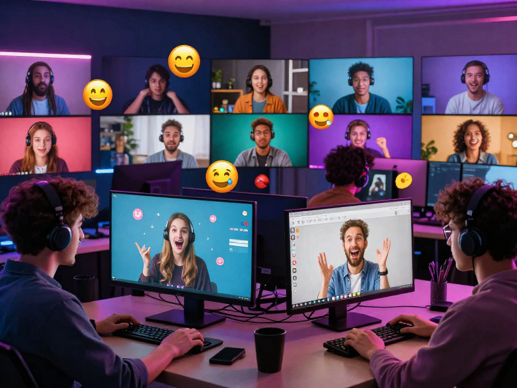 Engaging spicychat community interaction with diverse avatars and playful emojis.