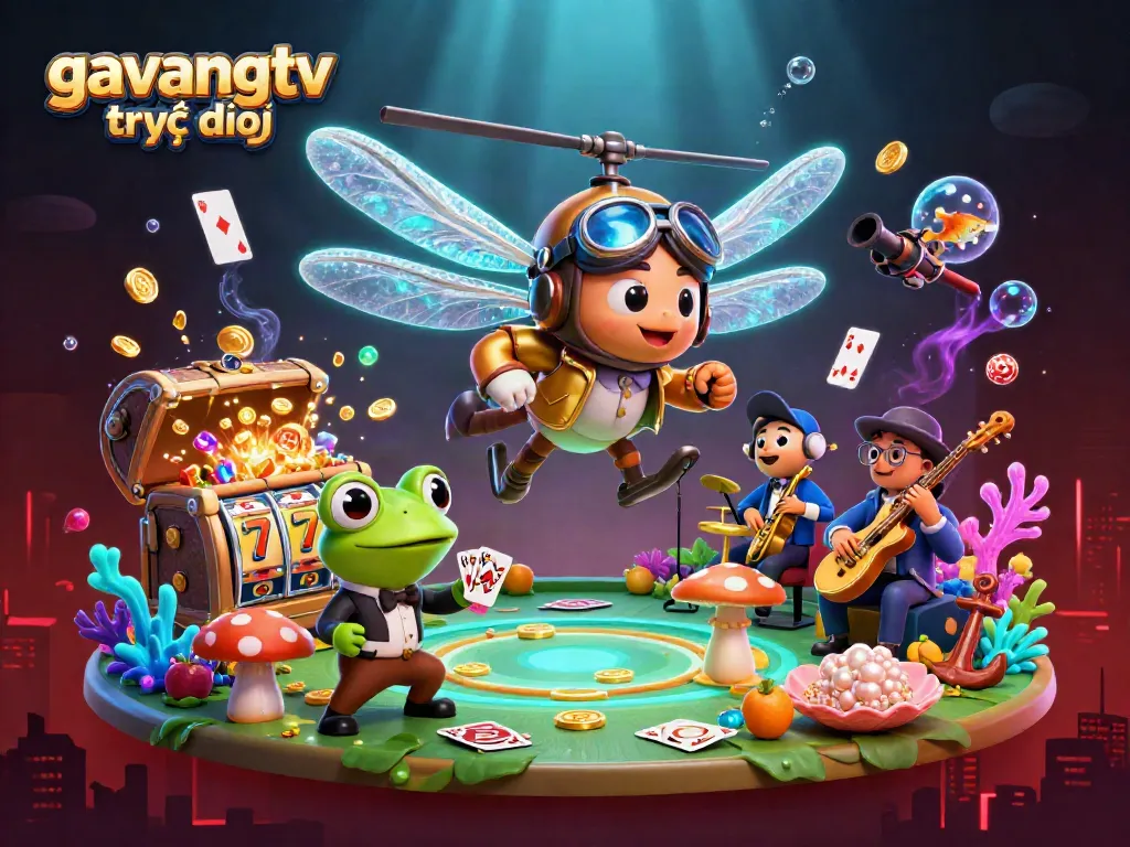 Experience gavangtv trực tiếp with thrilling slot games and vibrant casino scenes.