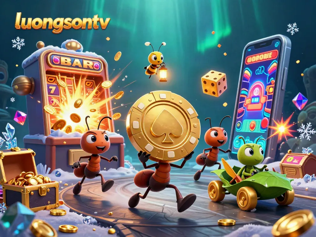 Catch thrilling moments at luongsontv with ants carrying a giant poker chip in vibrant casino action.