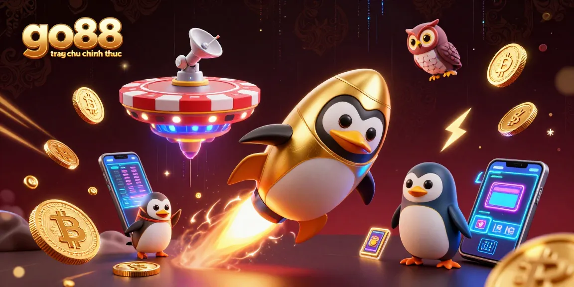 Experience exciting gameplay with go88 trang chu chinh thuc at the vibrant casino space scene, featuring dynamic characters and crypto elements.