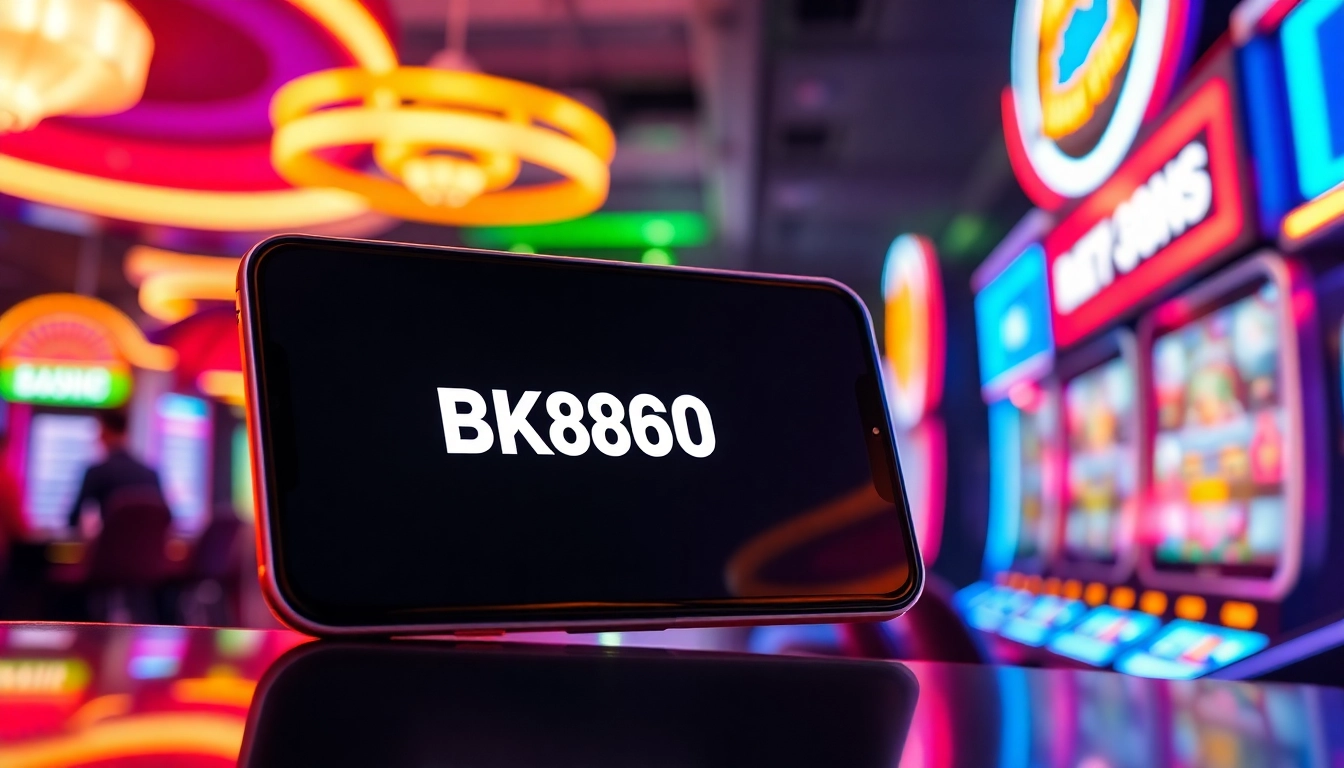Experience bk860s.com with a modern mobile betting platform in a vibrant casino.