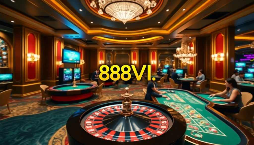 Experience the excitement of the 888VI APP with vibrant casino visuals and engaging gameplay.