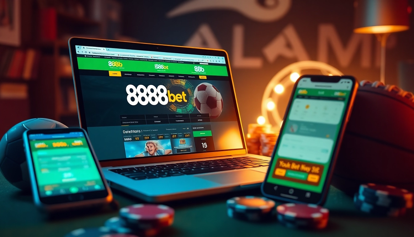 Exciting online betting experience with 888b.bet showcasing vibrant sports and gaming elements.