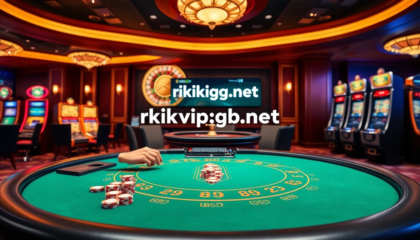 Experience thrilling gaming action at rikvip.gb.net with a luxurious casino atmosphere featuring blackjack and roulette.