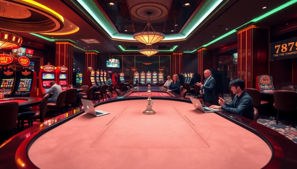 Experience the thrill of gambling at 789f.com with luxurious casino tables, vibrant slot machines, and live betting action.