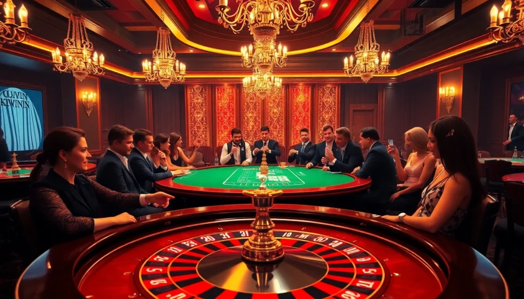 Engaging scene of players at a poker table, highlighting the excitement of kuwin.com gaming experience.
