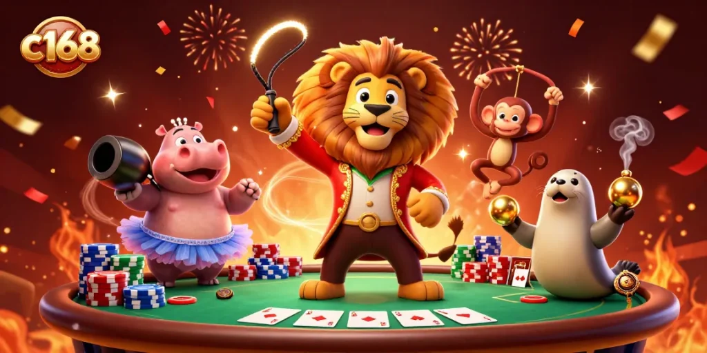 C168 offers exciting online casino experiences with vibrant characters and dynamic gambling elements.