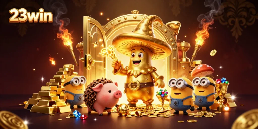 Experience thrilling gaming action at 23win with enchanting characters and gold treasures.