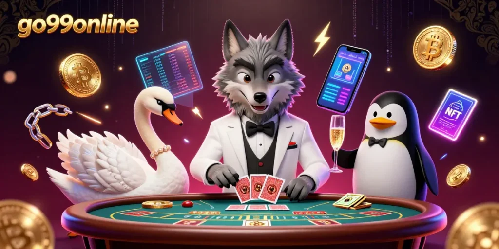 Join the excitement at go99online with interactive gameplay scenes showcasing lively characters and digital elements.