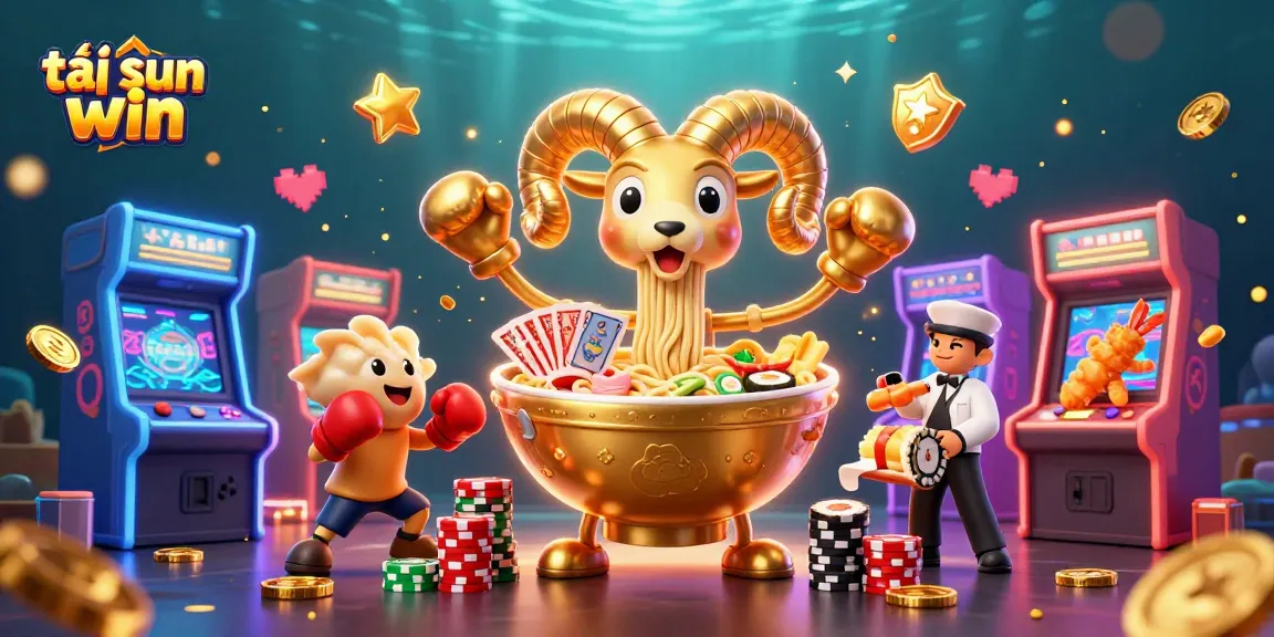 Engage with tải sun win as the golden ramen bowl deals cards among vibrant casino elements.