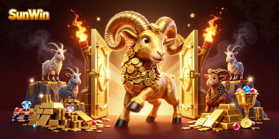 Experience excitement at SunWin with vibrant golden elements, treasure, and dynamic action.